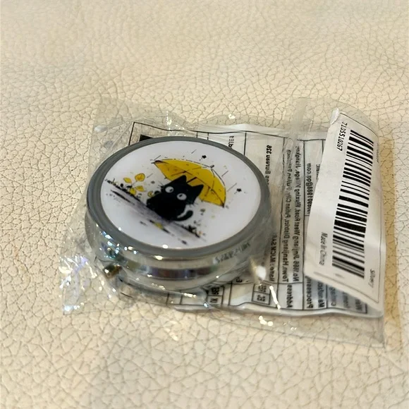 NIB Compact 3-Compartment Metal Pill Case with Black Cat Design - Picture 5 of 13